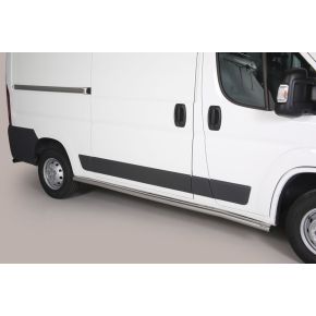 Fiat Ducato Side Bars 2006+ MWB (Round) Stainless Steel Chrome