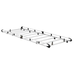 VW Crafter Roof Rack For 2017+ XLWB L5 High Roof H3 Barn Doors Models (9 Roof Bars + Roller - ULTI Rack By Van Guard)